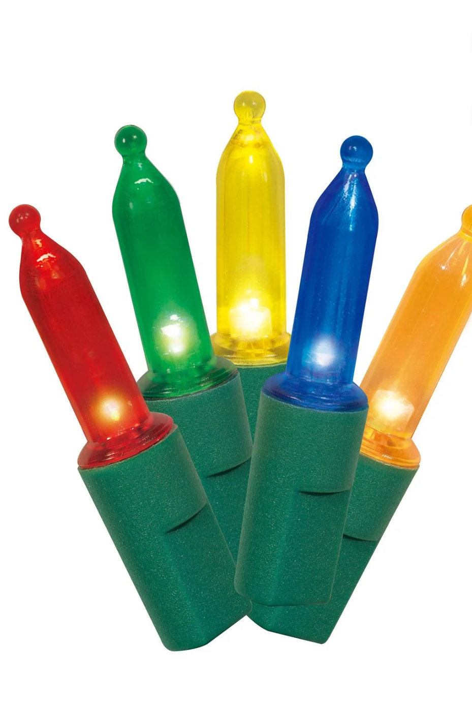 100-Count Multicolor LED Mini Christmas Lights with Green Wire, 21', Holiday Time