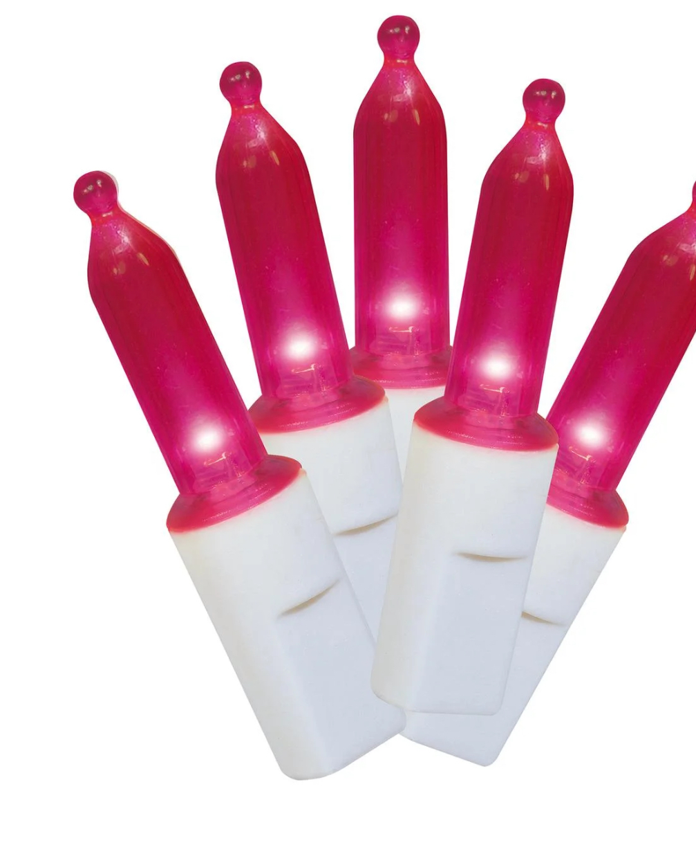100-Count Pink LED Mini Christmas Lights with White Wire, 21, Holiday Time