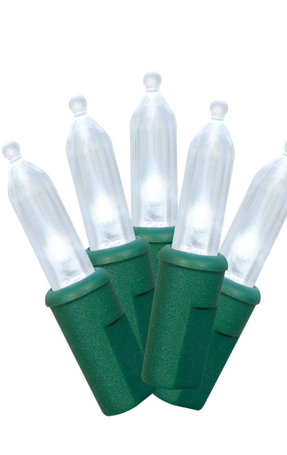 20-Count Cool White LED Mini Christmas Lights Green Wire, 7.6, Holiday Time