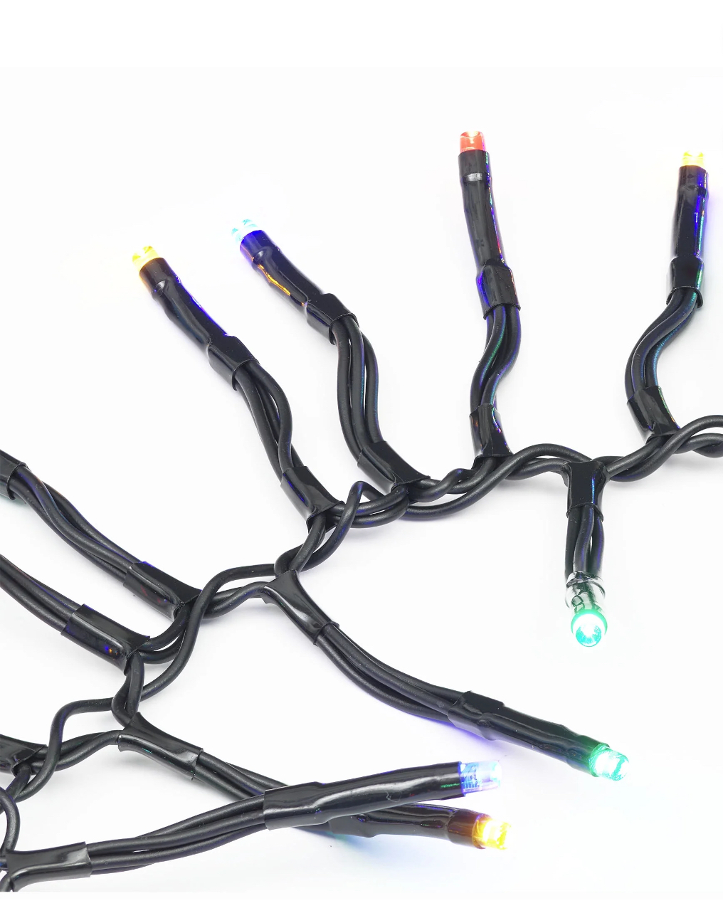 200-Count 8-Function Multicolor LED Micro Garland Christmas Lights on Black Wire, 12, Holiday Time