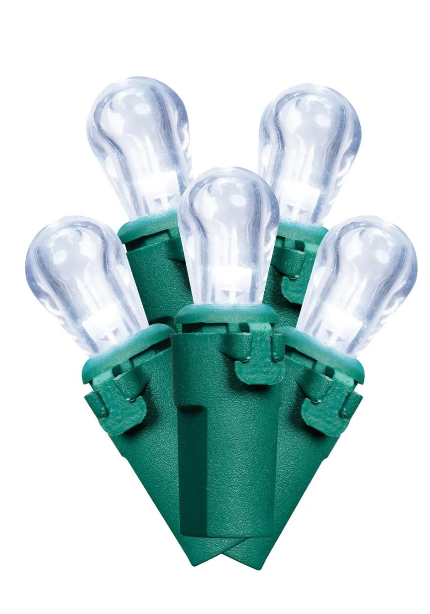 200-Count Cool White LED Mini Edison Christmas Lights with Green Wire, 45.1, Holiday Time