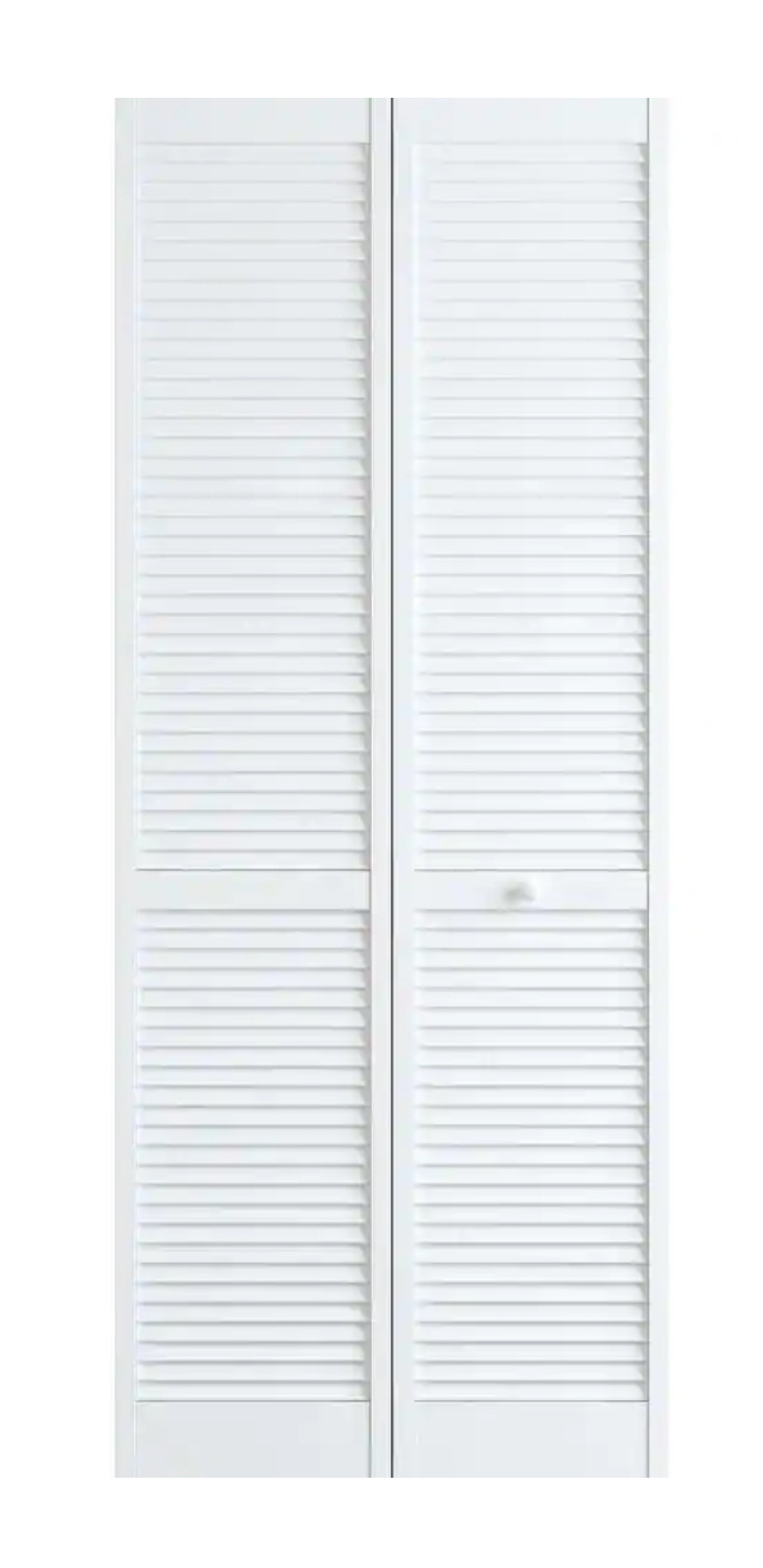 24 in. x 80 in. Solid Core White Wood Interior Closet Bi-fold Door