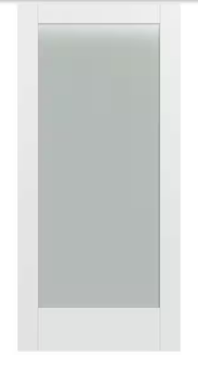 36 in. x 80 in. No Panel MODA Primed PMT1011 Solid Core Wood Interior Door Slab w/Translucent Glass