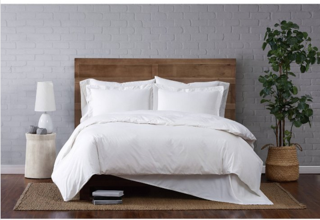 3pc Full/Queen Soild Percale Duvet Cover Set White