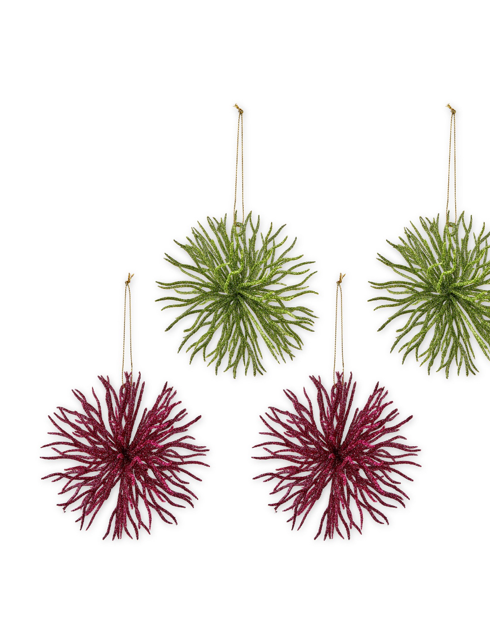 4-Count Pink Green Starburst Ornament, by Holiday Time