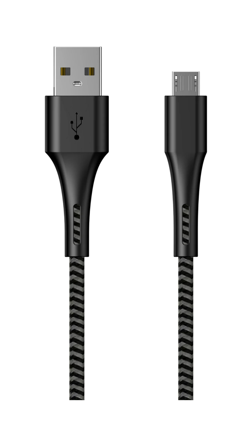 6 feet USB-a to Micro Charging and Data W/ Kevlar Cable for mobile phone, Black