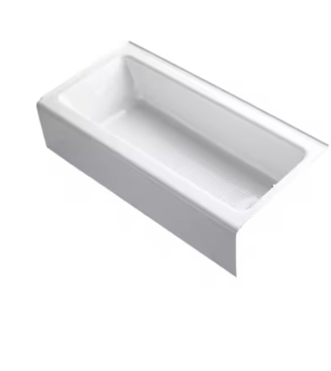 60" X 32" Alcove Soaking Acrylic Bathtub With Left-Hand Drain