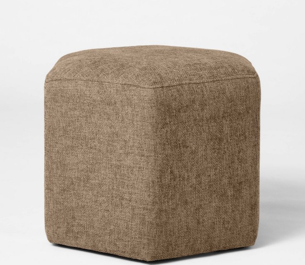 Hex Upholstered Ottoman Tan - Threshold™ designed with Studio McGee
