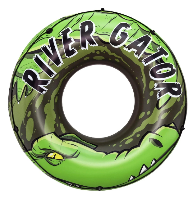 H2OGO! Green River Gator 47" Pool Ring Float with Grab Rope, Adult Unisex
