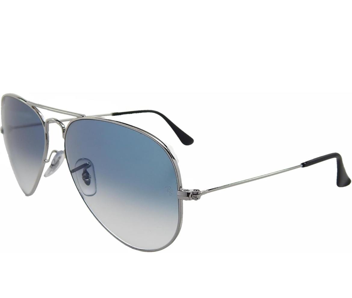 New Ray Ban RB3025 003/3F Aviator Silver/Crystal Gradient Light Blue Lens 58mm Sunglasses