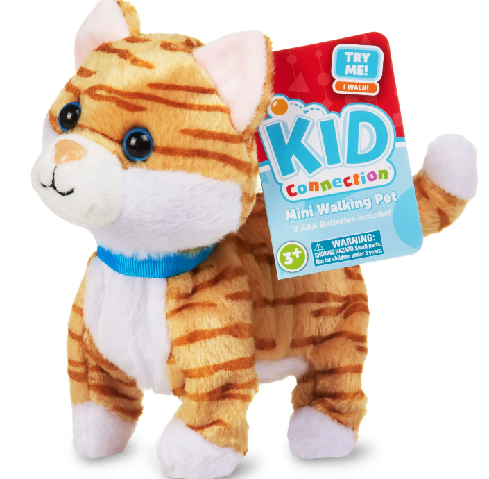 Kid Connection Miniature Electronic Walking Pet, Orange Cat, Toddler Toys