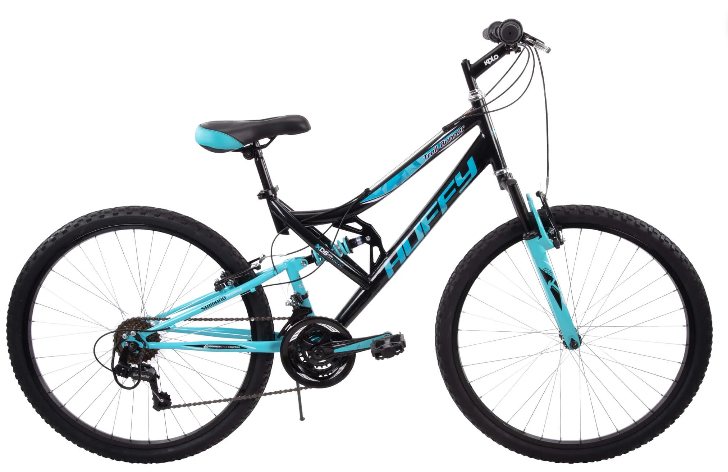 Huffy 26" Trail Runner Mountain Bike, Fits Riders 5'0"+, Black/Teal, Adult, Women's