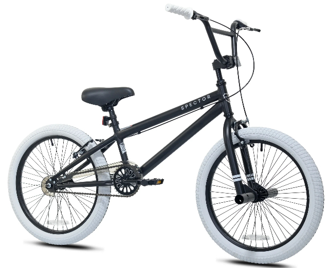 20" Kent Bicycles Spector BMX Bicycle, Fits Rider 4'2" - 5', Black/White, Child/Tween/Teen, Unisex