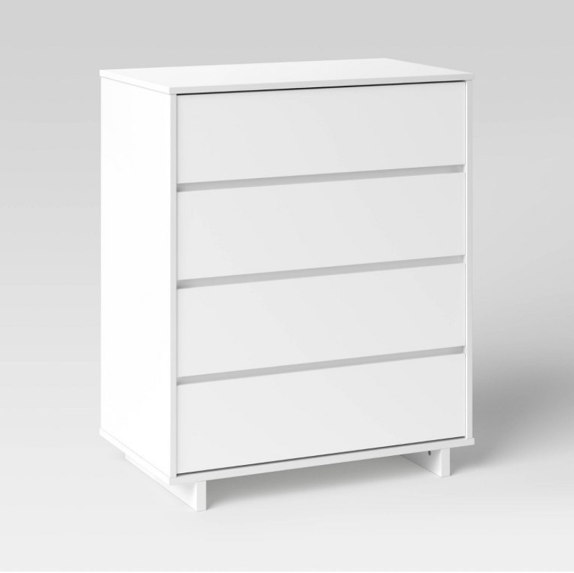 Room Essentials Modern 4 Drawer Dorm Dress White