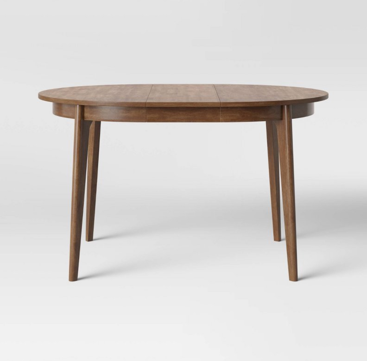 Astrid Mid-Century Round Extendable Dining Table Brown - Threshold™: Rubberwood, Removable Leaf, Seats 4