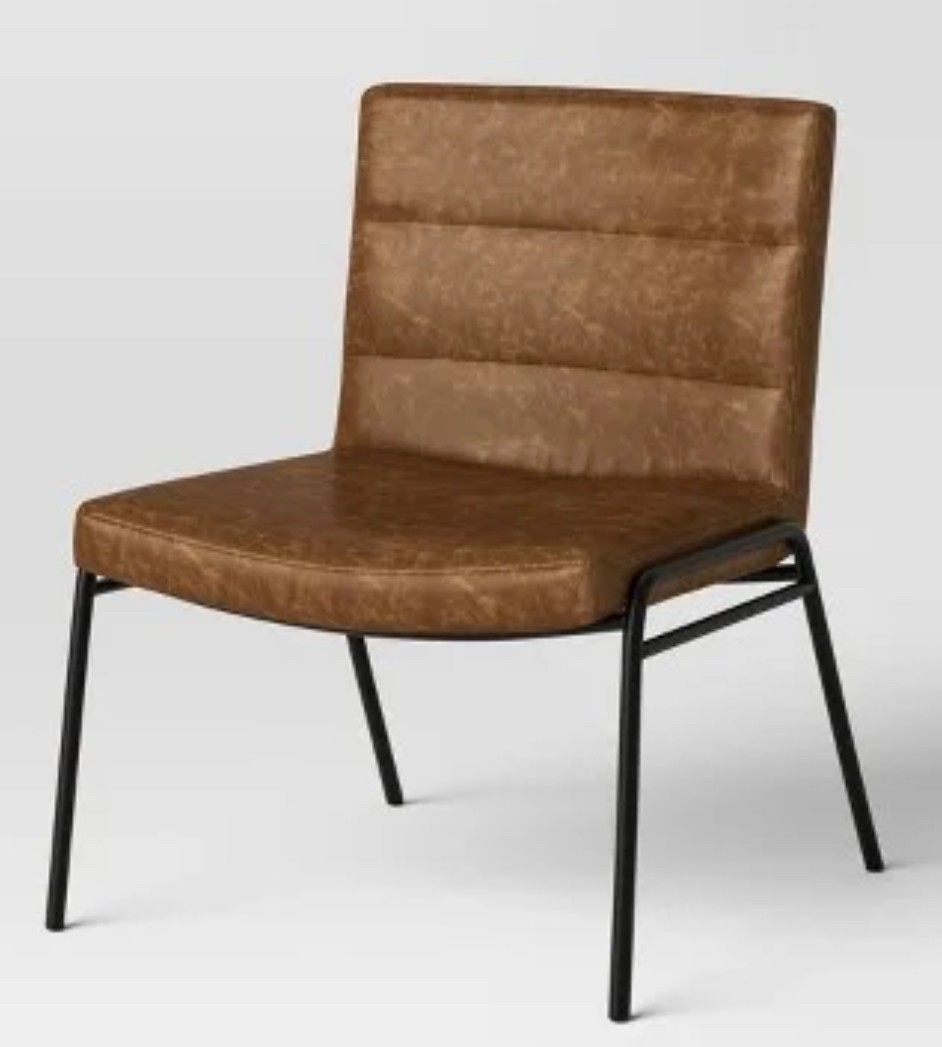 Stackable Chair (KD) - Room Essentials™: Faux Leather Upholstered, Metal Frame, for College Dorm & Office