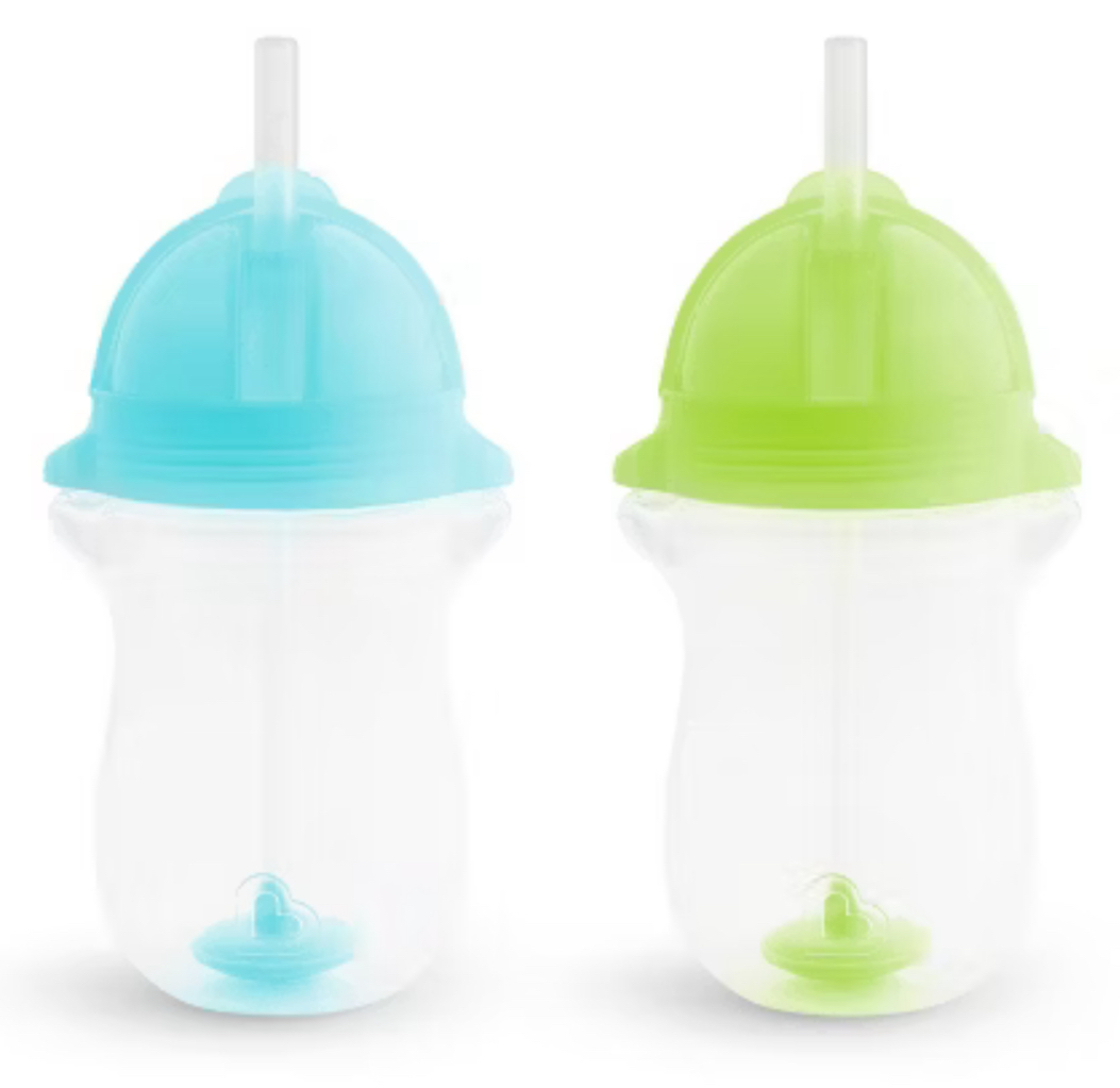 Munchkin 2pk Click Lock Weighted Straw Cup 10oz