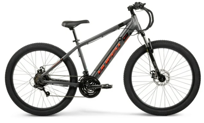 Huffy 27.5" Vertis 36V Adult Electric Mountain Bike, Fits Riders 5'0"+, Gray, Unisex