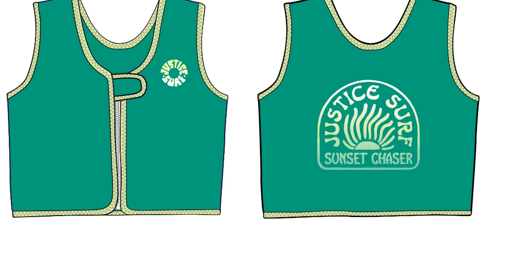 Justice Durable Neoprene Swimming Vest Kids, Olive