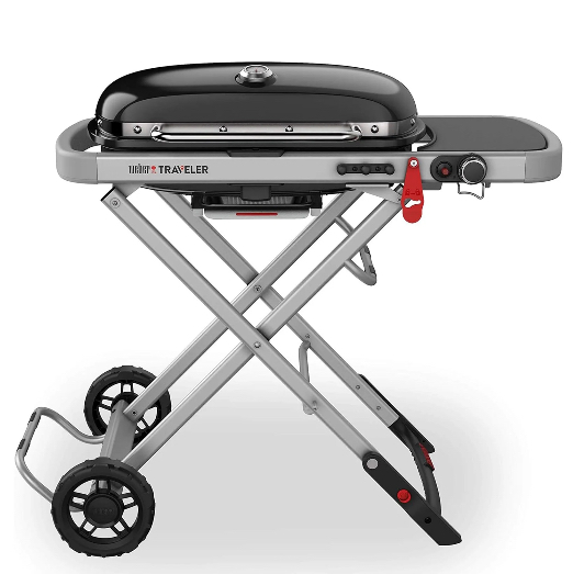 Weber Traveler Portable Propane Gas Grill, Black
