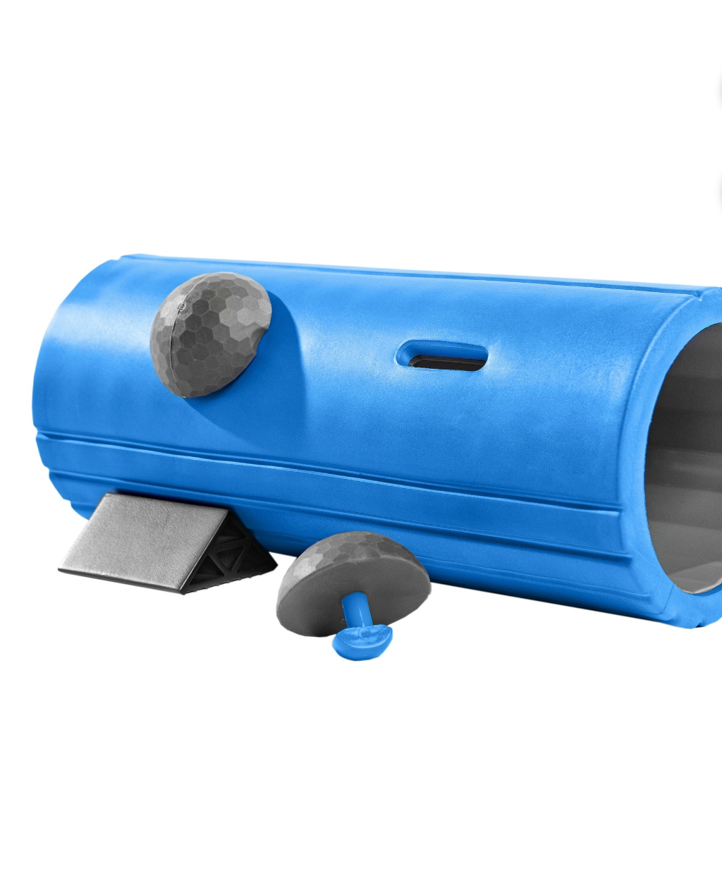 Athletic Works 13" Hollow Core Foam Roller with EVO Focus Technology, Blue/Gray
