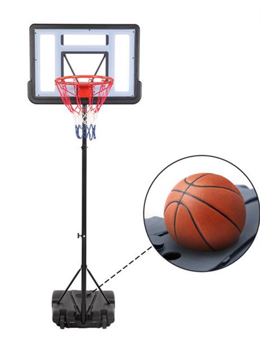 Basketball Hoop Portable Removable Transparent Backboard Basketball Stand For Youth And Adults Family Indoor Outdoor