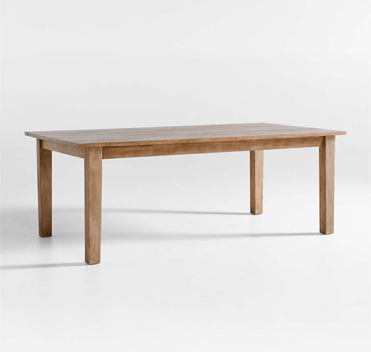 Basque 82"-118" Weathered Light Brown Solid Wood Extendable Dining Table