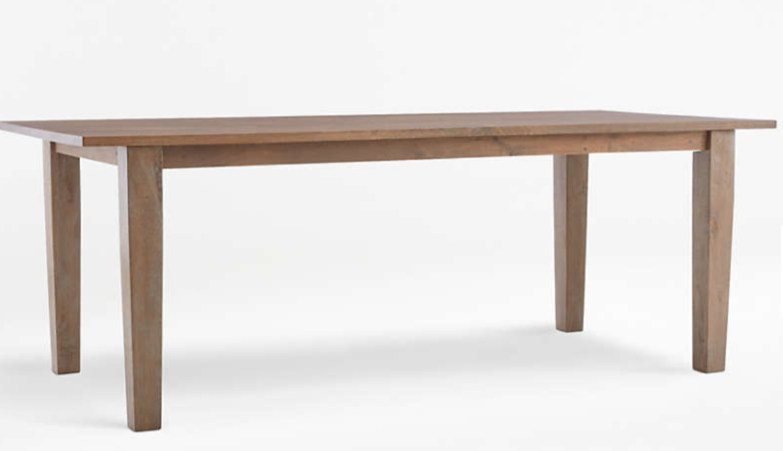 Basque 82" Weathered Light Brown Solid Wood Dining Table