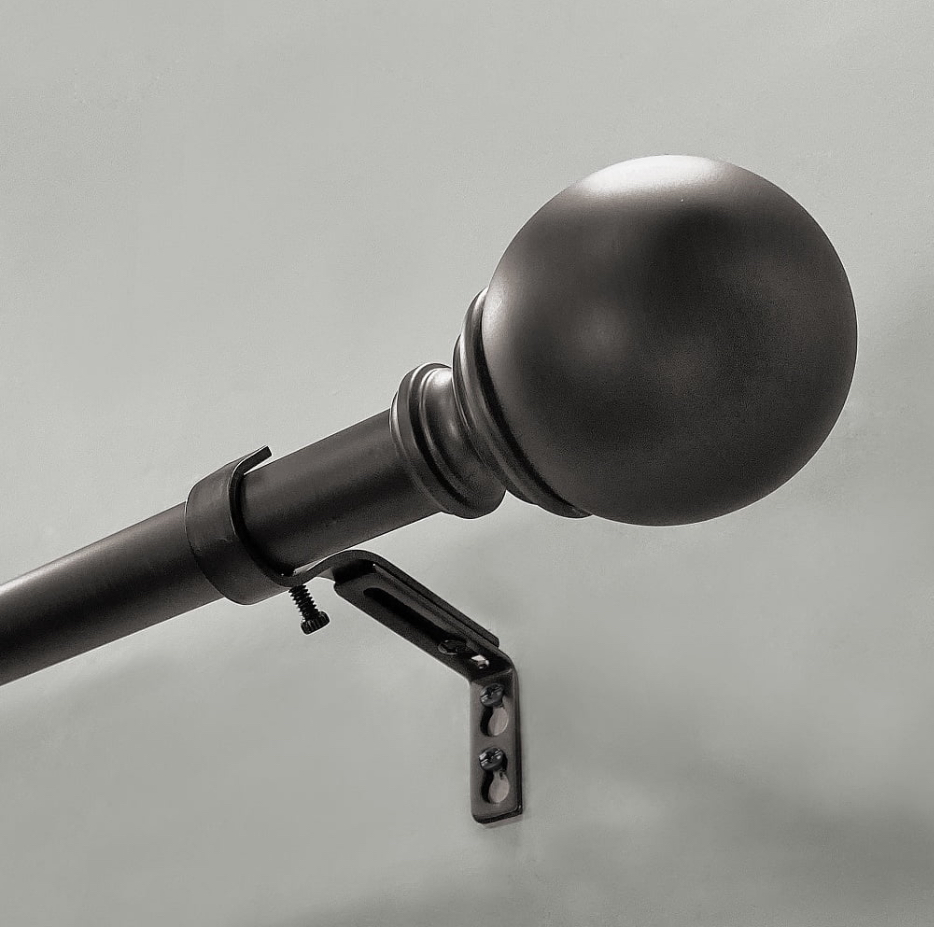 Better Homes & Gardens 1" Metal Ball Single Curtain Rod, Oil Rubbed Bronze, 42-120"