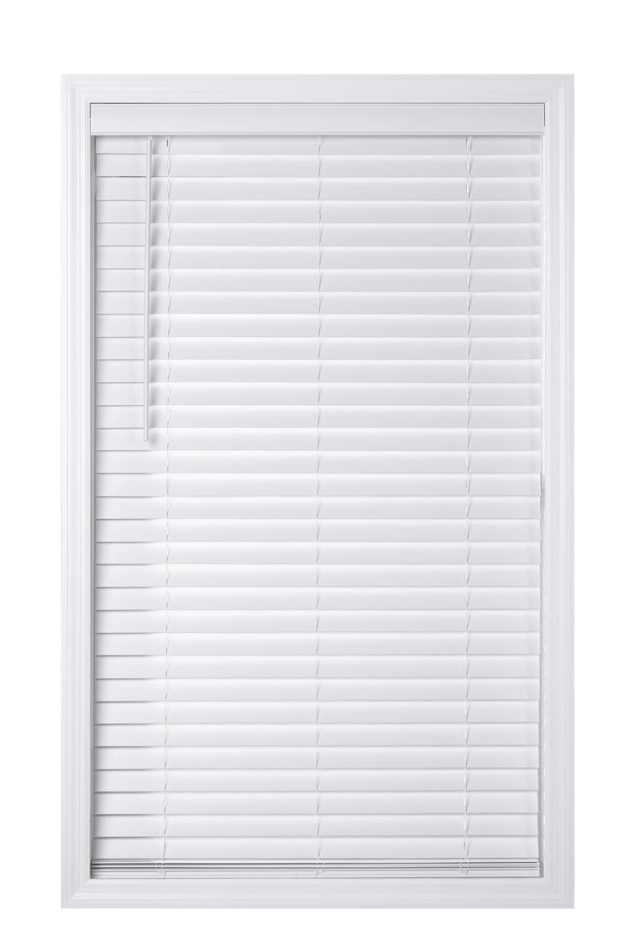 Better Homes & Gardens 2" Cordless Faux Wood Horizontal Blinds, White, 36" W x 64" L