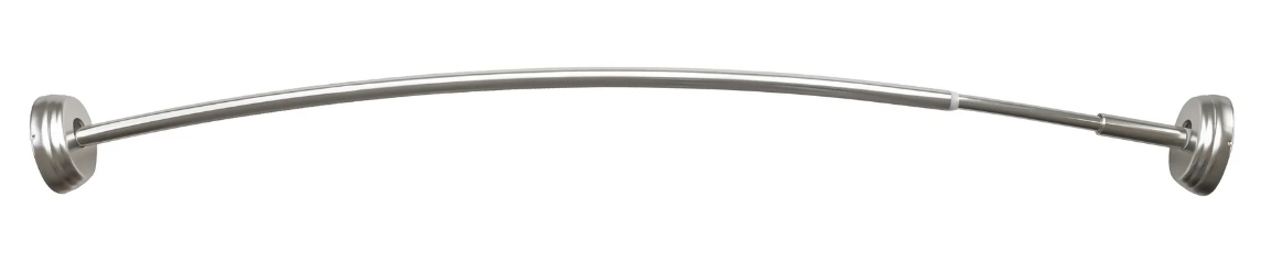 Better Homes & Gardens Dual Mount No Rust 50" to 72" Adjustable Curved Shower Curtain Rod, Nickel