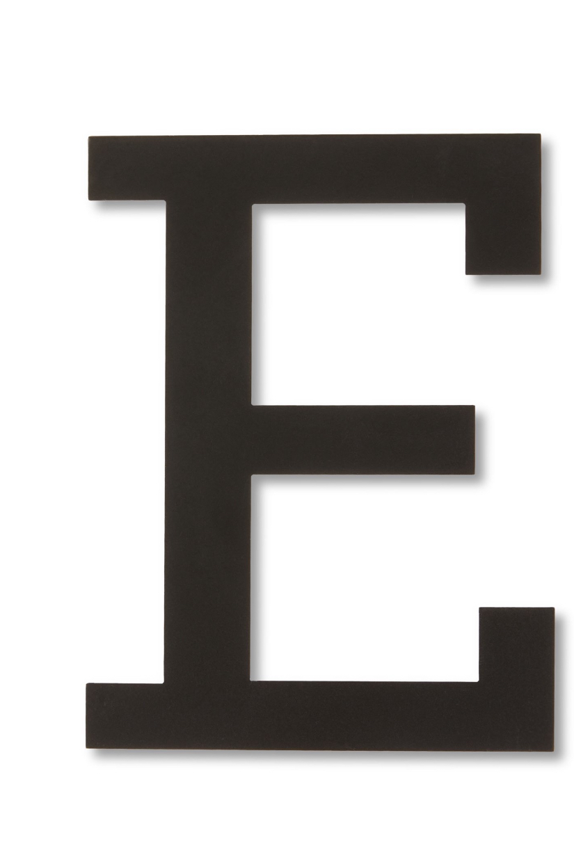Black Letter Stocking Ornament, E, 0.28 lb, 5 in, by Holiday Time
