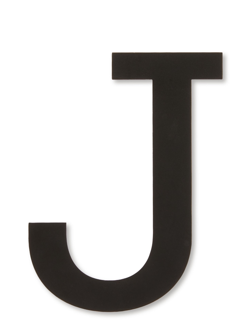 Black Letter Stocking Ornament, J, 5", by Holiday Time