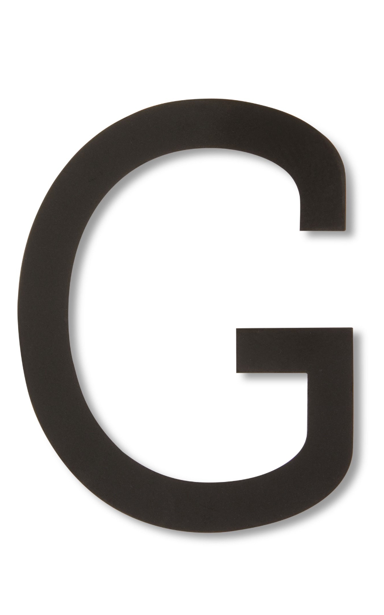 Black Magnetic Monogram Letter, G, 5 in, by Holiday Time