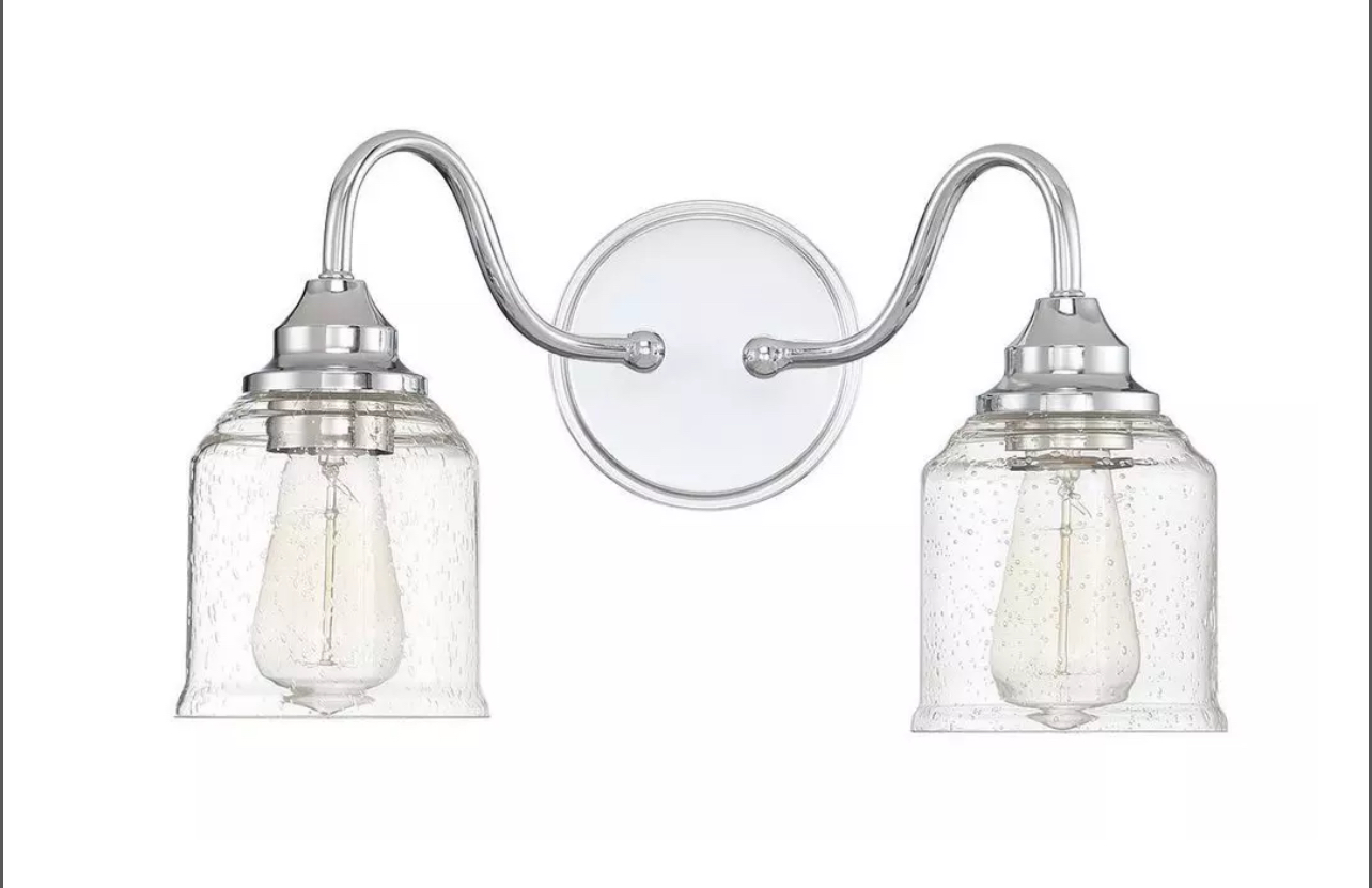Centerville 9-1/8 in. 100W 2-Light Bath Light in Polished Chrome