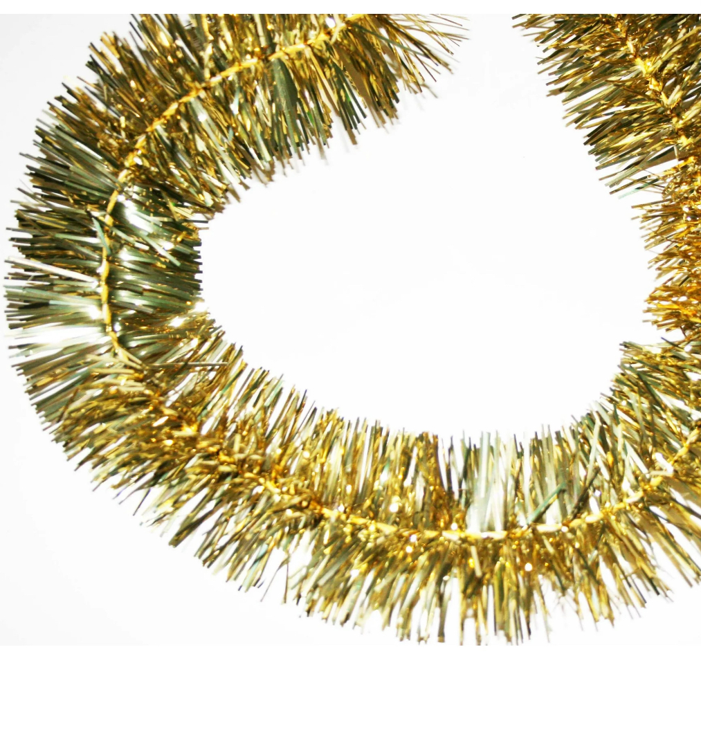 Champagne Tinsel Garland, 12', by Holiday Time