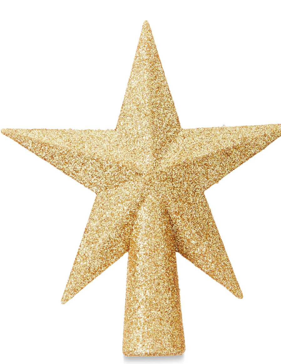 Christmas Tree Topper, Gold Star, 6", by Holiday Time