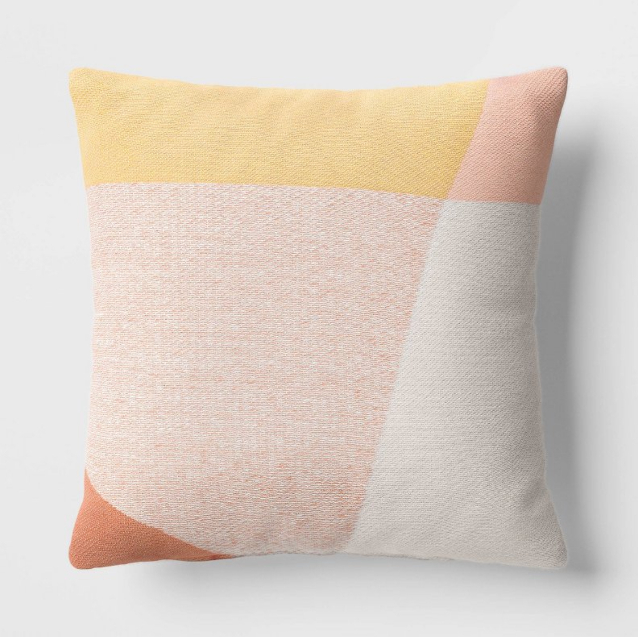 Color Blocked Woven Cotton Square Throw Pillow Yellow - Room Essentials™: Abstract Design, Indoor Use, Spot Clean