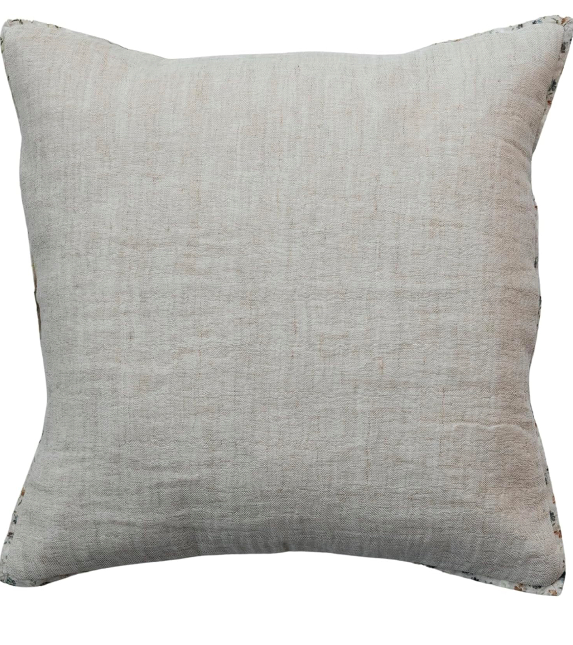 Creative Co-Op, Natural Patterned Edge Woven Cotton and Linen Pillow