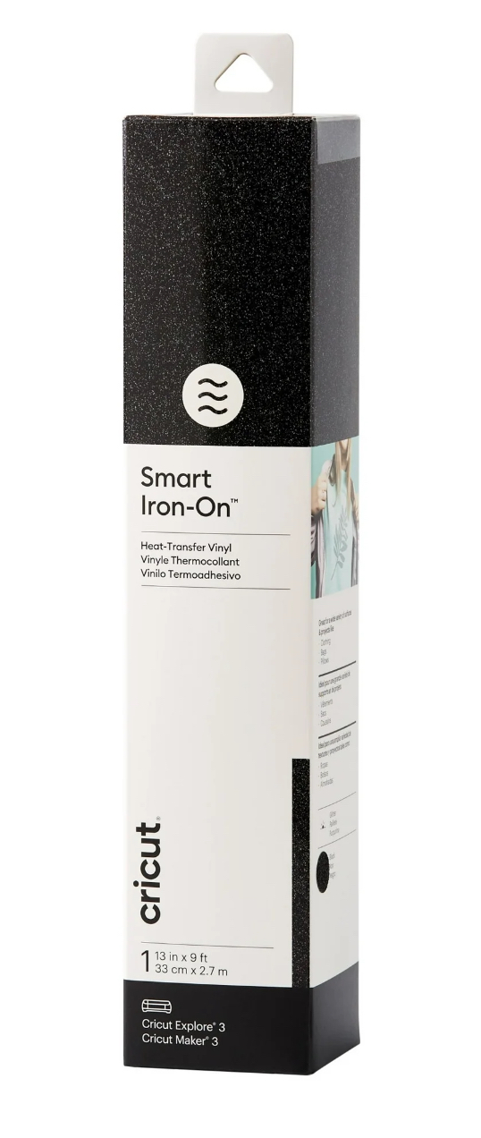 Cricut Smart Iron-On Vinyl Glitter (9 ft) - Black, 13" x 108"