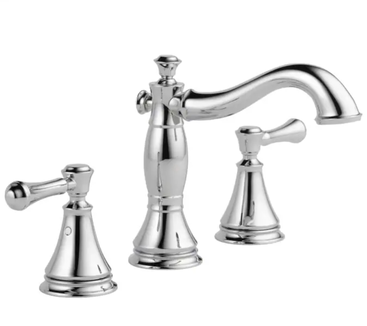 Delta Cassidy Chrome Widespread 2-handle WaterSense Mid-arc Residential Handle Bathroom Sink Faucet with Drain