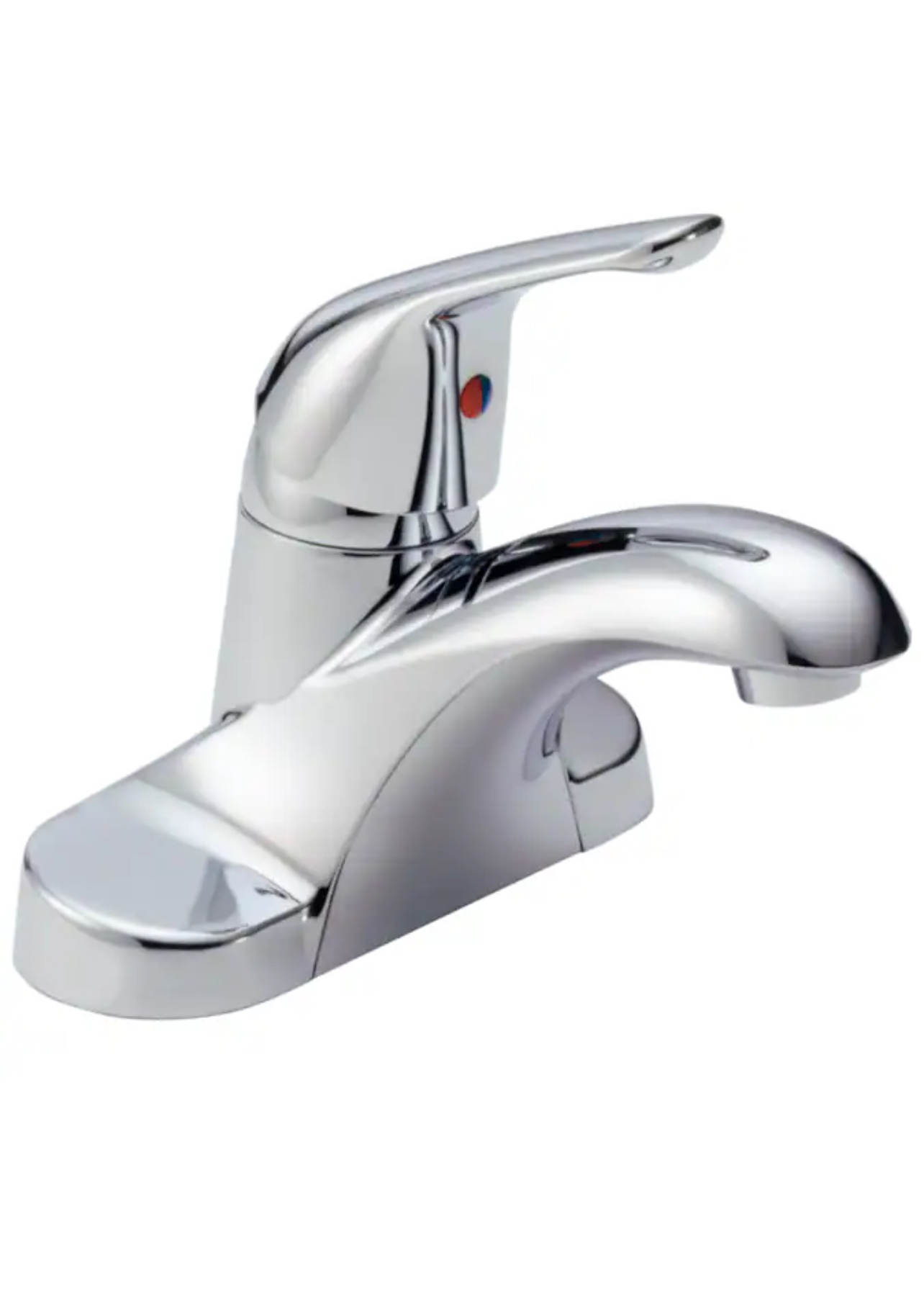 Delta Foundations Chrome 4-in centerset 1-handle WaterSense Mid-arc Residential Handle Bathroom Sink Faucet