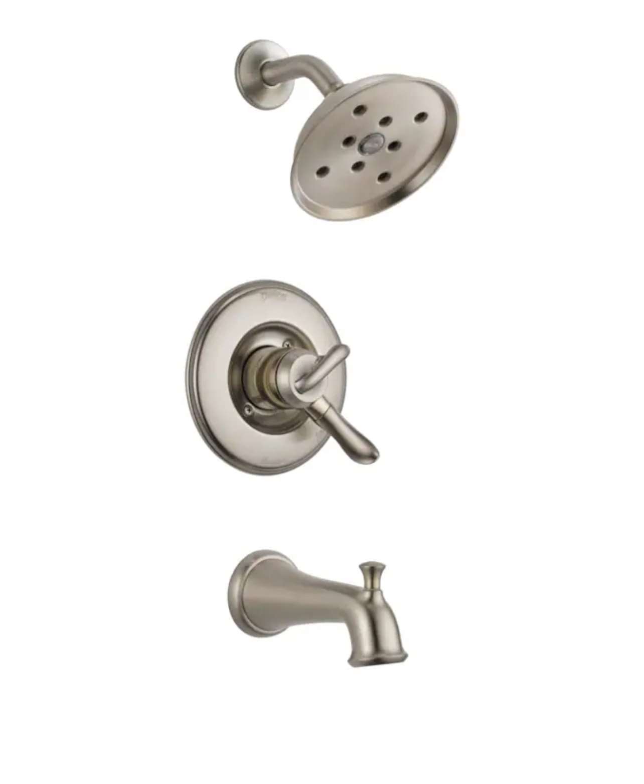 Delta Linden Stainless 1-handle Single function 6.0-Inches Round Bathtub and shower Faucet