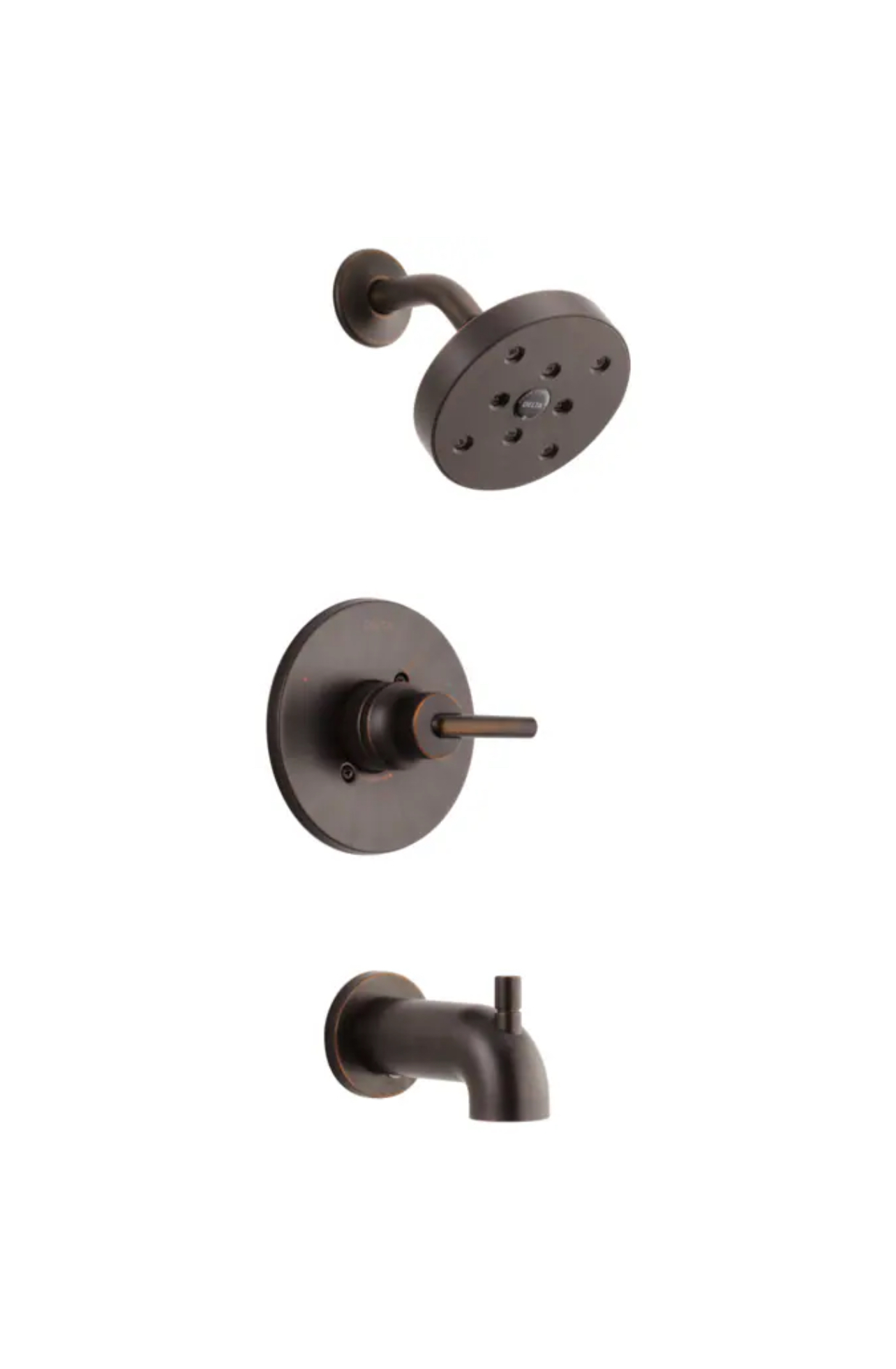 Delta Trinsic Venetian Bronze 1-handle Single function 5.4-Inches Round Bathtub and shower Faucet with Valve