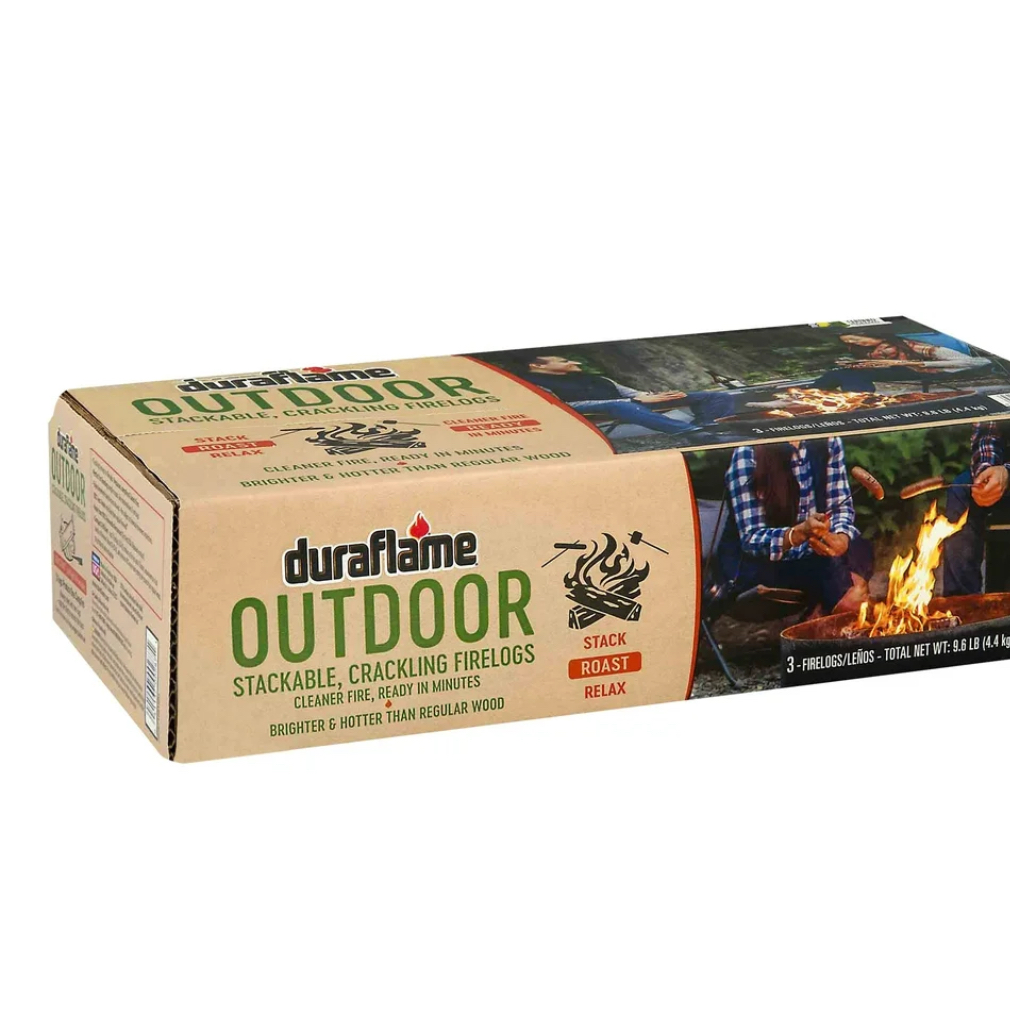 Duraflame Outdoor Roasting Firelogs, Box of 3 Firelogs for 1 Crackling Campfire (3 Pack)