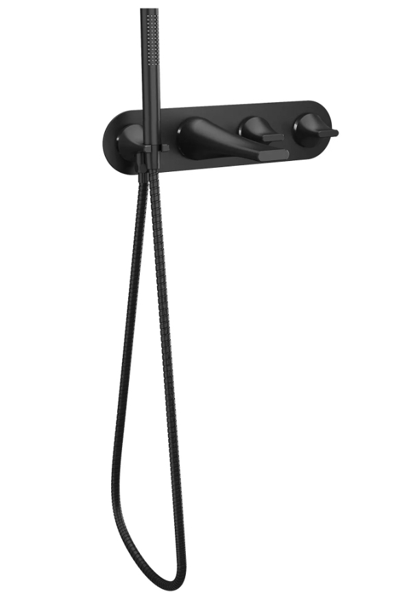 DXV MODULUS 2-HANDLE WALL MOUNT BATHTUB FAUCET WITH HAND SHOWER