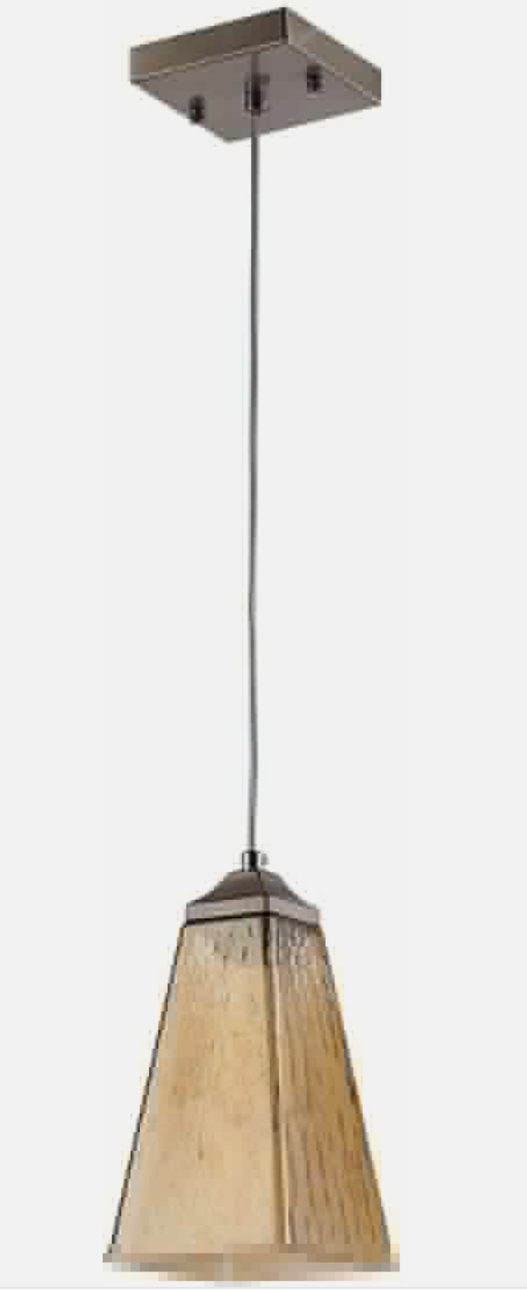 EDUO Modern Amber Glass Pendant Light with Geometric Glass Shape 1- Light Adjusta