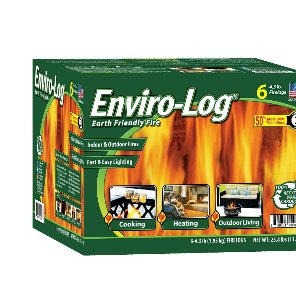 EnviroLog Indoor and Outdoor Fire Wood, 4.3 lb Firelogs, 6 Count