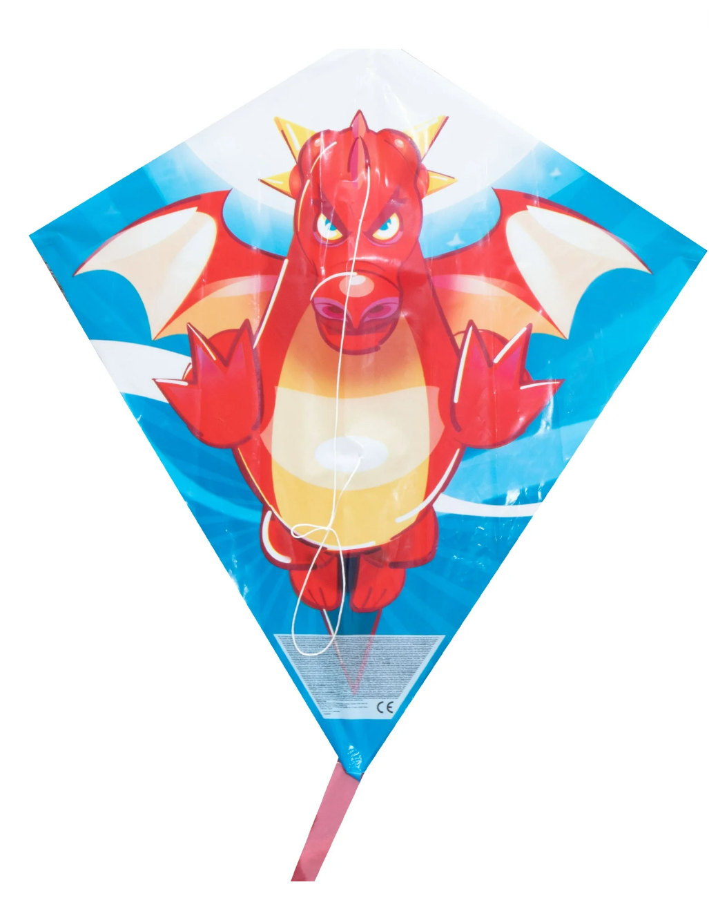 EOLO KITES Ready2Fly 22" Plastic Diamond Kite, Dragon. Ages 4+