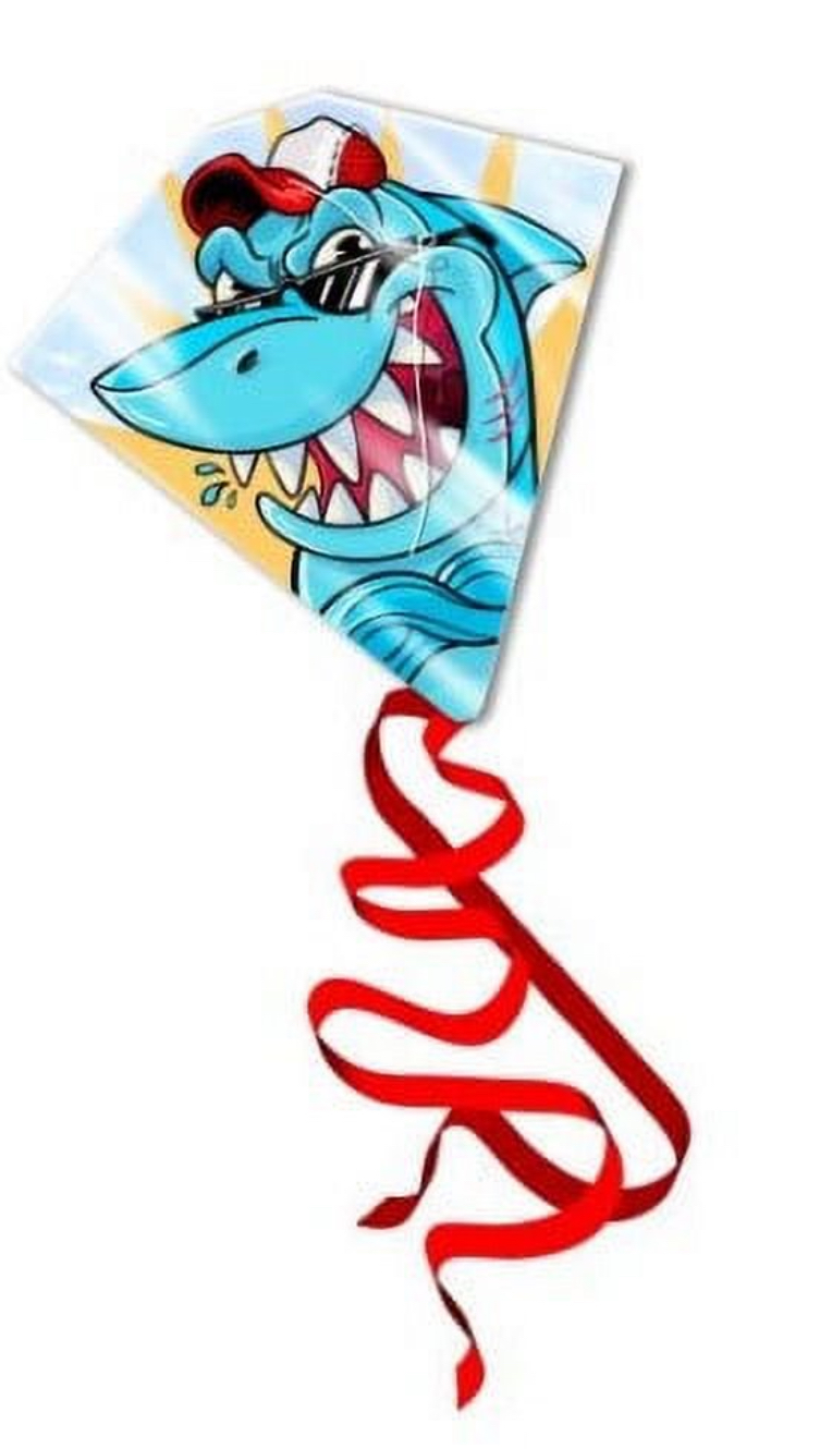 EOLO KITES Ready2Fly 22" Plastic Diamond Kite, Shark. Ages 4+